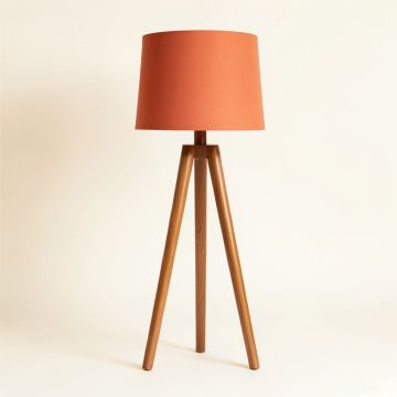 Pine Bluff Floor Lamp With A Plain Fabric Shade - Terracotta (synthetic illustration; no displayed measurements)