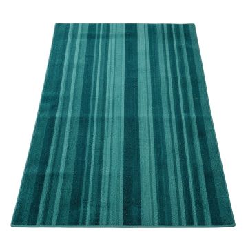 Desantiago Stripe Teal Area Rug