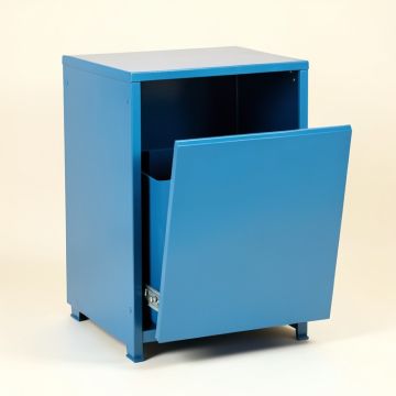 Oak Bluff Freestanding Pull-Out Hamper Cabinet - Blue (synthetic illustration; no displayed measurements)