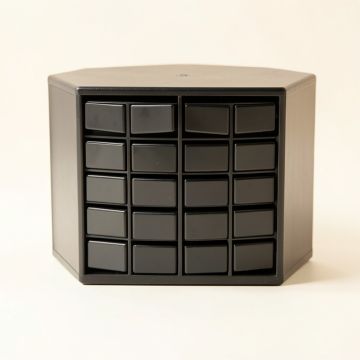 Field Bend Small-Parts Storage Drawer Cabinet - Black (synthetic illustration; no displayed measurements)