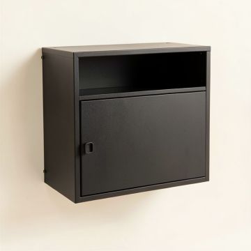 Harbor Edge Wall-Mounted Entry Cabinet - Black (synthetic illustration; no displayed measurements)