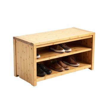Solid Wood 8 Pair Shoe Storage Bench