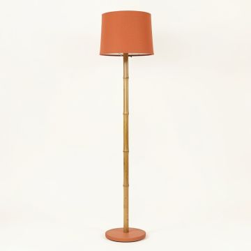 Shore Dale Floor Lamp With A Plain Fabric Shade - Terracotta (synthetic illustration; no displayed measurements)