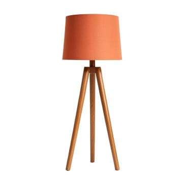 Pine Bluff Floor Lamp With A Plain Fabric Shade - Terracotta