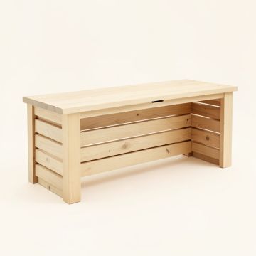 Oak Dale Narrow Outdoor Storage Bench - Beige (synthetic illustration; no displayed measurements)