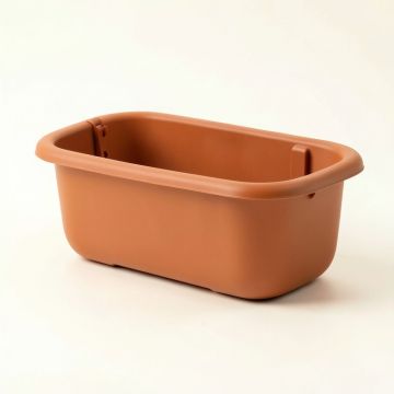Lake Bridge Empty Railing Planter With Integral Brackets - Terracotta (synthetic illustration; no displayed measurements)
