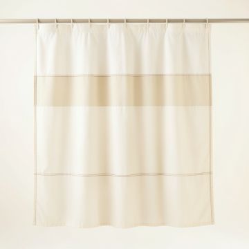 Olive Canyon Shower Curtain Hanging Flat From A Plain Rod - Ivory (synthetic illustration; no displayed measurements)
