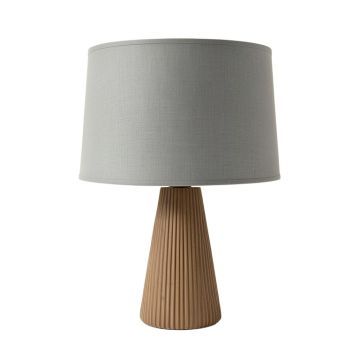 Clay Canyon Table Lamp With A Plain Fabric Shade - Gray