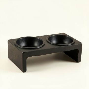 Dawn Field Pet Feeding Stand With Two Plain Empty Bowls - Black (synthetic illustration; no displayed measurements)