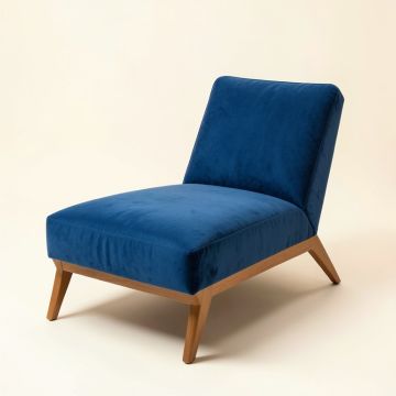 Florez - Modern Blue Velvet Chaise (synthetic illustration; no displayed measurements)
