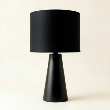 Brook Crossing Table Lamp With A Plain Fabric Shade - Black (synthetic illustration; no displayed measurements)