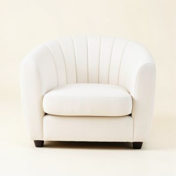 Aspen Branch Upholstered Armchair - White (synthetic illustration; no displayed measurements)