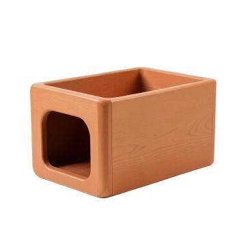 Clay Edge Empty Furniture-Style Litter Enclosure - Terracotta