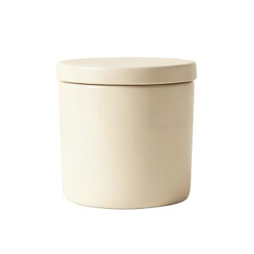 Fern Bend Storage Canister With Lid - Ivory