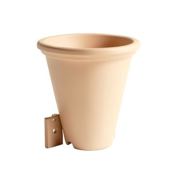 River Canyon Empty Railing Planter With Integral Brackets - Beige