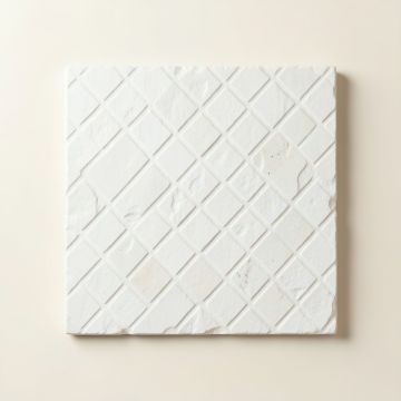 Ridge Bend Uninstalled Square Decorative Tile - White (synthetic illustration; no displayed measurements)