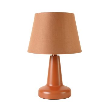 Holly Dale Table Lamp With A Plain Fabric Shade - Terracotta