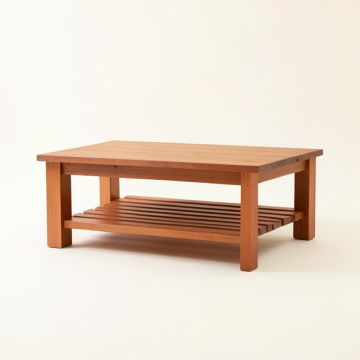Pine Bridge Coffee Table - Terracotta (synthetic illustration; no displayed measurements)