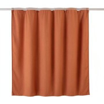Slate Arc Shower Curtain Hanging Flat From A Plain Rod - Terracotta (synthetic illustration; no displayed measurements)