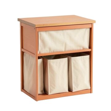 Slate Bluff Laundry Sorting Station With Plain Removable Bags - Terracotta
