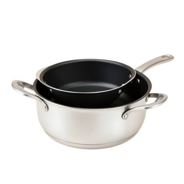 Farberware Neat Nest Space Saving Aluminum 4 Piece Nonstick Saucepan Set
