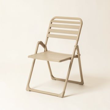 Oak Branch Folding Outdoor Chair - Beige (synthetic illustration; no displayed measurements)