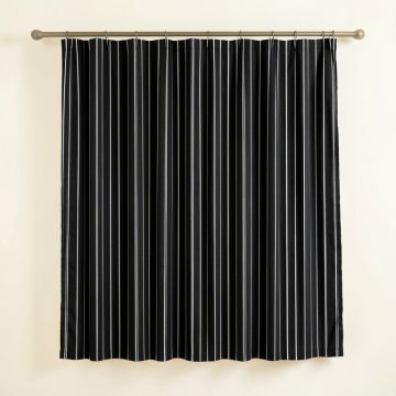 Sage Bluff Shower Curtain Hanging Flat From A Plain Rod - Black (synthetic illustration; no displayed measurements)