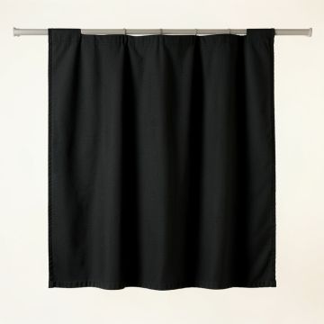 River Canyon Shower Curtain Hanging Flat From A Plain Rod - Black (synthetic illustration; no displayed measurements)