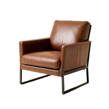 Benston 26.8 '' Wide Top Grain Leather Armchair