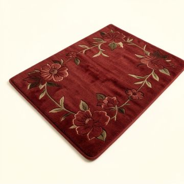 Stencil Plush Rectangle Memory Foam Non-Slip Floral Bath Rug (synthetic illustration; no displayed measurements)