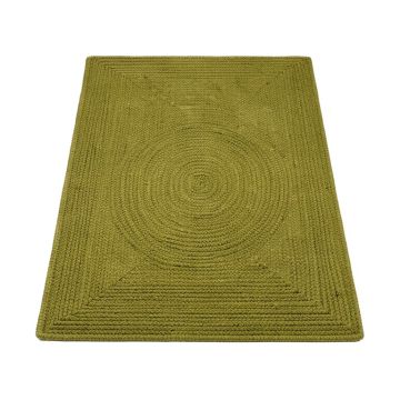 Aradia Braided Cotton Olive Area Rug