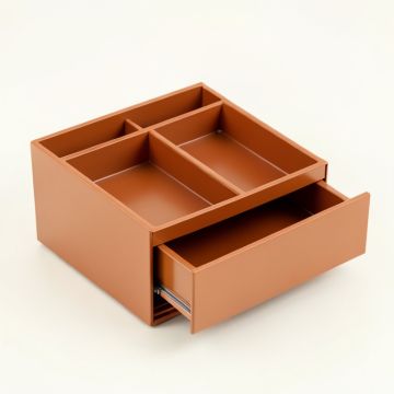 Birch Bend Empty Coffee-Station Organizer - Terracotta (synthetic illustration; no displayed measurements)