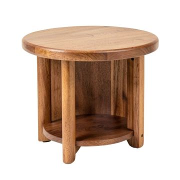 Celaya Solid Wood Drum End Table