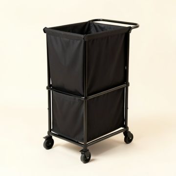 3 Bag Heavy Duty Divided Laundry Hamper Sorter Cart With Wheels And Hanging Bar (synthetic illustration; no displayed measurements)