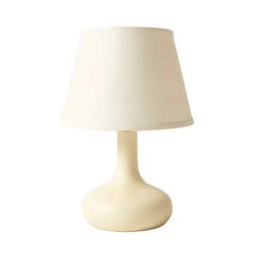 Brook Bend Table Lamp With A Plain Fabric Shade - Cream