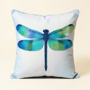 Telford Beaded Dragonfly Square Pillow Cover & Insert (synthetic illustration; no displayed measurements)