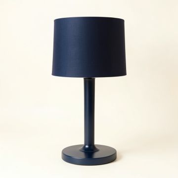 Sage Crest Table Lamp With A Plain Fabric Shade - Navy (synthetic illustration; no displayed measurements)