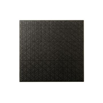 Sage Branch Uninstalled Square Decorative Tile - Black