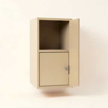 Oak Edge Wall-Mounted Entry Cabinet - Beige (synthetic illustration; no displayed measurements)