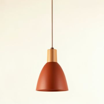 Cliff Bluff Pendant Light Suspended From One Plain Cable - Terracotta (synthetic illustration; no displayed measurements)