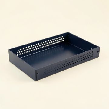 Shore Canyon Empty Under-Desk Cable Tray - Navy (synthetic illustration; no displayed measurements)