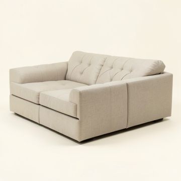 Twin 64 '' Wide Linen Tufted Back Convertible Sofa (synthetic illustration; no displayed measurements)