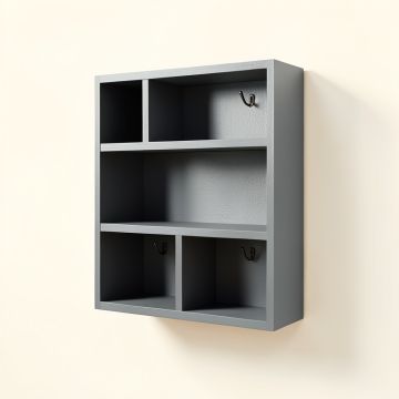 Ridge Branch Wall-Mounted Entryway Organizer Shelf - Gray (synthetic illustration; no displayed measurements)