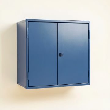 Dune Edge Wall-Mounted Entry Cabinet - Blue (synthetic illustration; no displayed measurements)