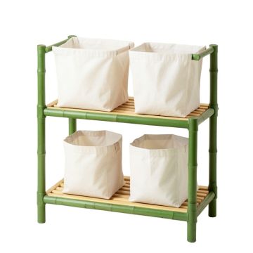 Vale Arc Laundry Sorting Station With Plain Removable Bags - Green
