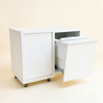 Reed Crossing Freestanding Pull-Out Hamper Cabinet - White (synthetic illustration; no displayed measurements)