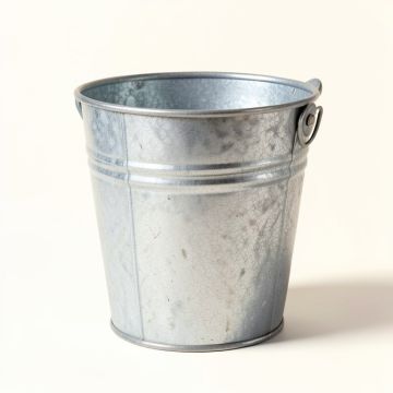 Aged Owl Metal Bucket (synthetic illustration; no displayed measurements)