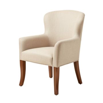 Warwickshire Linen Queen Anne Back Parsons Chair In Beige