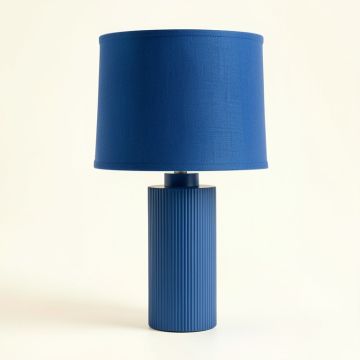 Ridge Bend Table Lamp With A Plain Fabric Shade - Blue (synthetic illustration; no displayed measurements)
