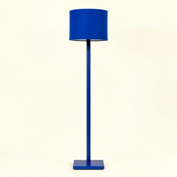 Bay Bend Floor Lamp With A Plain Fabric Shade - Blue (synthetic illustration; no displayed measurements)